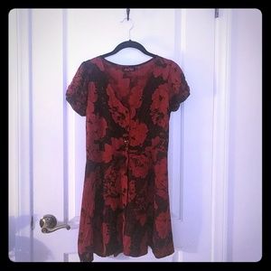 Red and black baby doll dress
